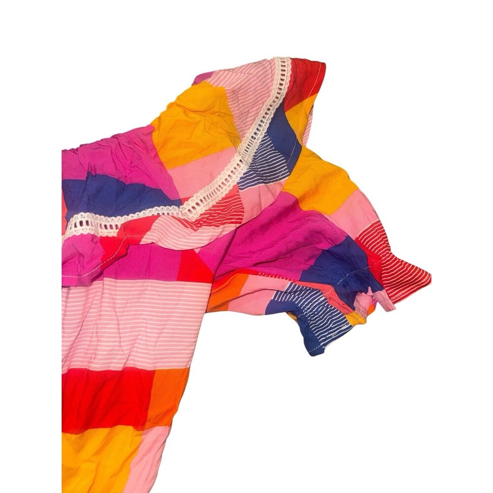 Emily Wonder Colorblock Patchwork Off Shoulder Dr… - image 3
